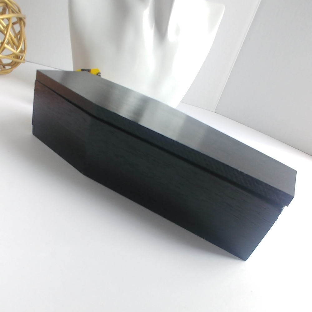 Black Wood Coffin Shaped Trinket Box - Picture 4 of 5